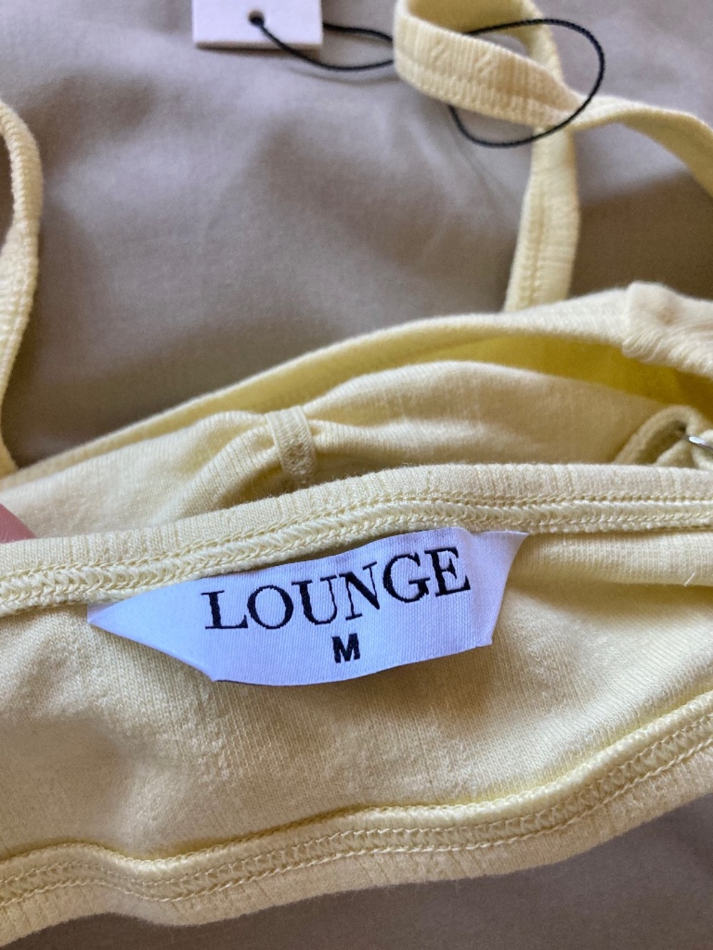 Lounge Yellow Cotton Pointelle Bralette; Size Medium, NWT - Picture 3 of 5